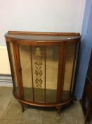 An oak china cabinet