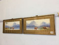 Pair of Highland Scenes, watercolours, signed, P. Douglas