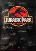 A signed Jurassic Park poster