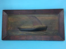 A 19th century Half Block model boat, 'Marge Lane 1851', 100cm x 50cm