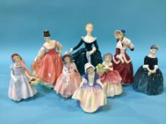 Eight Royal Doulton figures