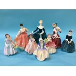 Eight Royal Doulton figures