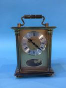 A brass carriage clock