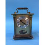 A brass carriage clock