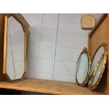 Three framed mirrors etc