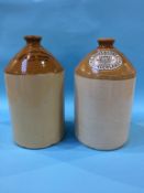 Two salt glaze jugs, Vaux and Westoe Brewery