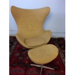 An Arne Jacobsen for Fritz Hansen, Egg chair, with label 'Made in Denmark 1170 by Fritz Hanzen'