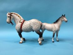 Two Beswick horses