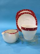 A Midwinter Stylecraft 'Red Domino' tea set