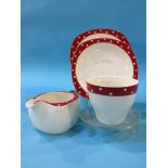 A Midwinter Stylecraft 'Red Domino' tea set