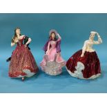 Two Royal Doulton figures and a Coalport figure (3)