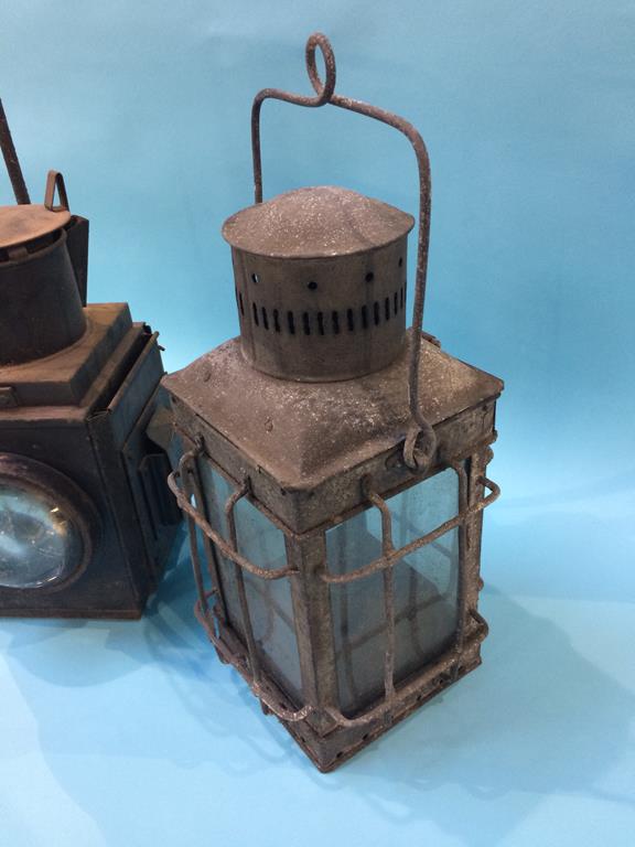 A railway lantern and one other - Image 3 of 4