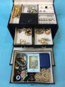 A jewellery box and contents