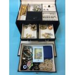 A jewellery box and contents