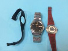 A gents stainless steel wristwatch and a ladies Omega Geneve Dynamic wristwatch