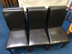 Six high back dining chairs