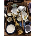 A box of assorted, to include Denby and Royal Worcester etc.