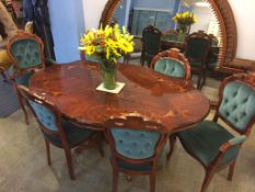 An Italian style dining table and six (4+2) chairs
