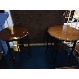 Two mahogany occasional tables