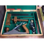 A boxed set of hand tools