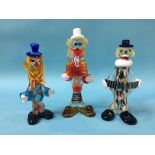 Three Murano clowns