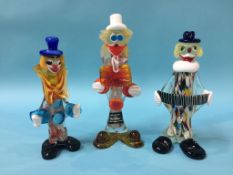 Three Murano clowns