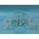 A cut glass lemonade set