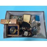 A box of assorted, to include jewellery and coins etc.