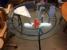 A glass top table