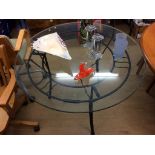 A glass top table