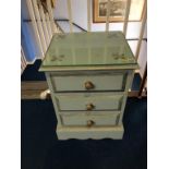 A painted bedside chest