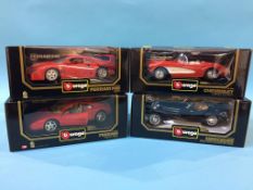 Four boxed Burago Die Cast Models