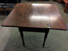 A 19th century mahogany single drawer Pembroke table. 106cm x 114cm