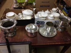 Various plated wine coolers etc.