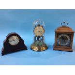 A walnut mantle clock and two others (2)