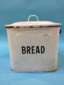 An enamelled bread bin