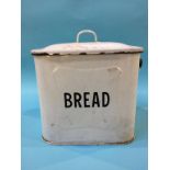 An enamelled bread bin