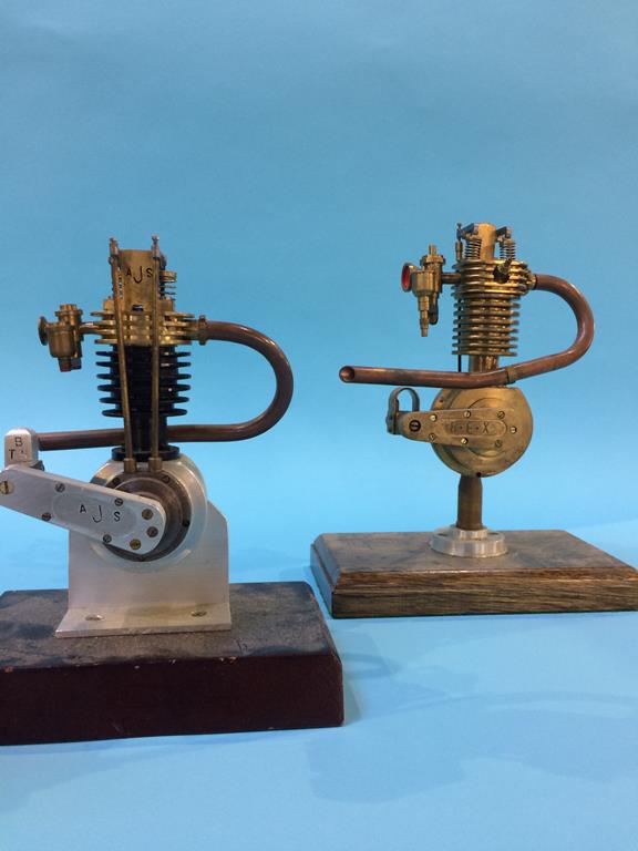 Five model vintage motorcycle engines, 2 x Stamped JAP, then BSA, AJS & REX. Size 16cm to 19cm - Image 3 of 4