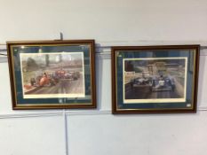 Two limited edition signed Alan Fearnley prints, 'Alesi-Ferrari 105' and 'Wet and Dry'