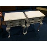 Pair of white bedside drawers