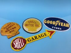 Four reproduction cast metal signs