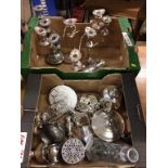 Two trays of silver plated wares