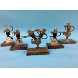 Five model vintage motorcycle engines, 2 x Stamped JAP, then BSA, AJS & REX. Size 16cm to 19cm