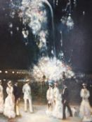 Sebastian, oil on canvas, signed, 'Firework Display', 75cm x 60cm