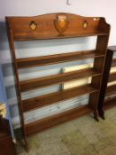 A pine Arts and Crafts style open five tier bookcase. 119cm height x 20cm depth