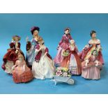 Eight various figures, Royal Worcester etc.