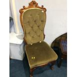 A Victorian button back nursing chair