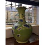 A large Oriental apple green vase