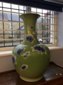 A large Oriental apple green vase