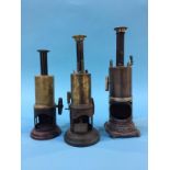Three tin plate vertical engines